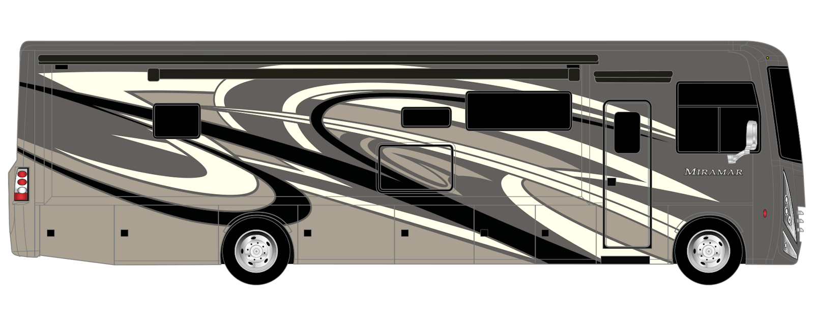 2023 Thor Miramar Class A RV Steel Band Full Body Paint Exterior Artwork