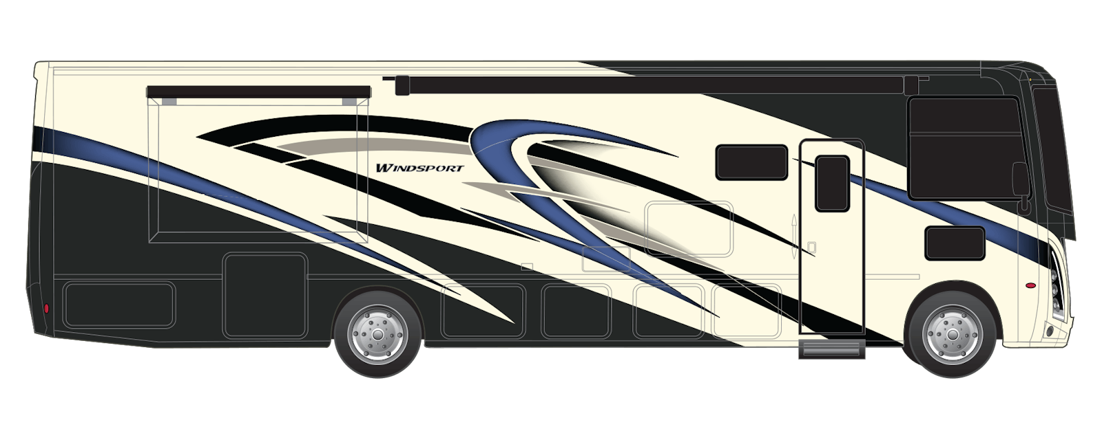 2022 Thor Windsport Class A RV Ocean Tide Partial Paint Exterior Artwork