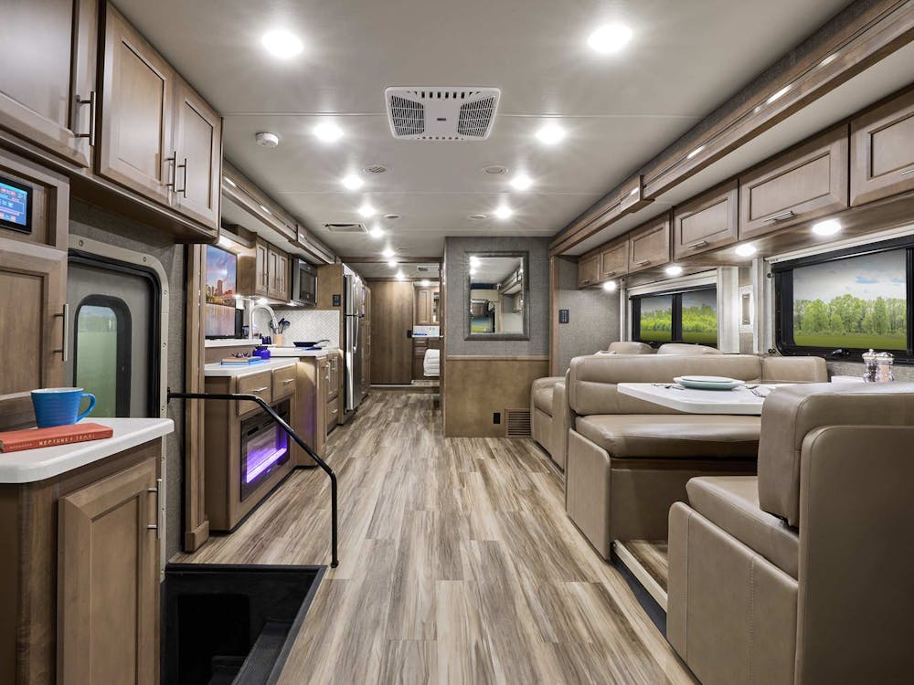 2022 Thor Palazzo Class A Diesel Pusher RV 37.5 Front to Back - Studio Collection™ Villa Sanibel Cabinetry