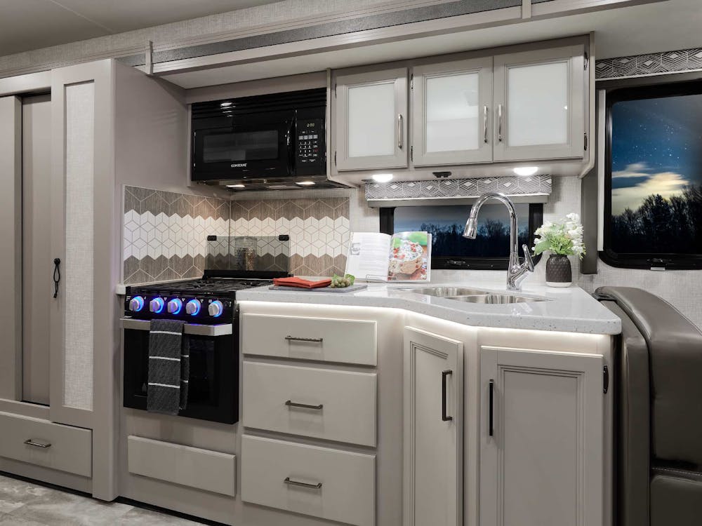 2022 Thor Windsport Class A RV 34J Kitchen - Luxury Collection™ Venice Stone