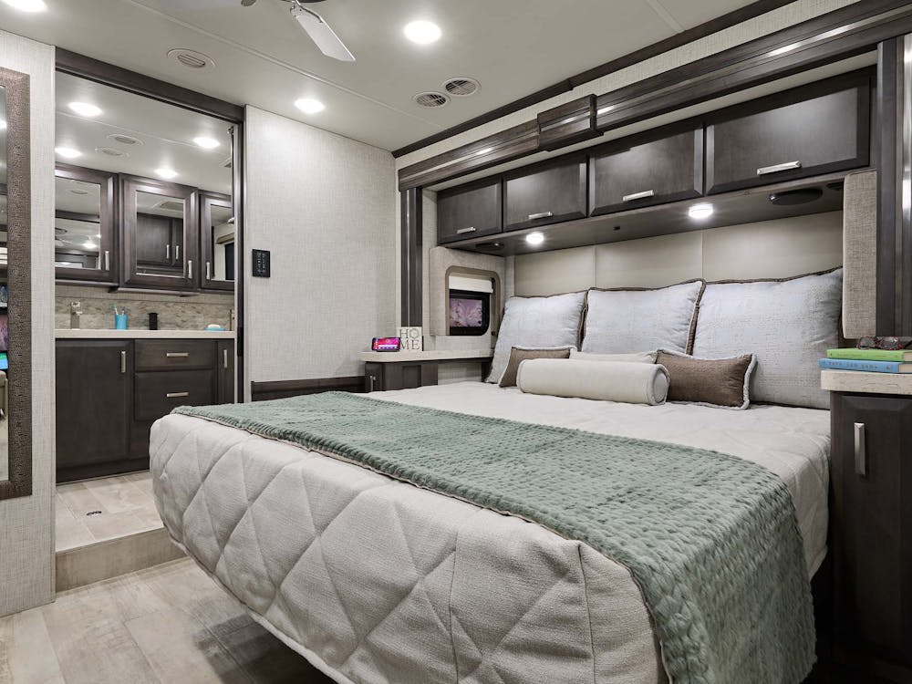 2022 Thor Tuscany Class A Diesel Pusher RV 45BX Tilt-A-View® Bed - Studio Collection™ Portofino Regatta Cabinetry