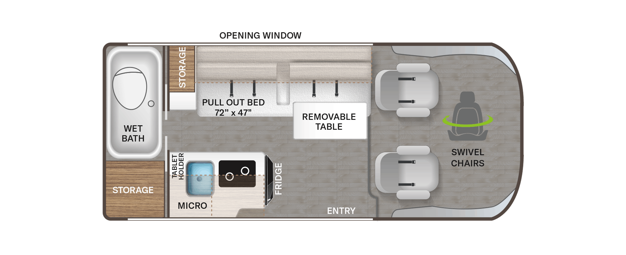 Thor Scope 18M floorplan is a small class B RV