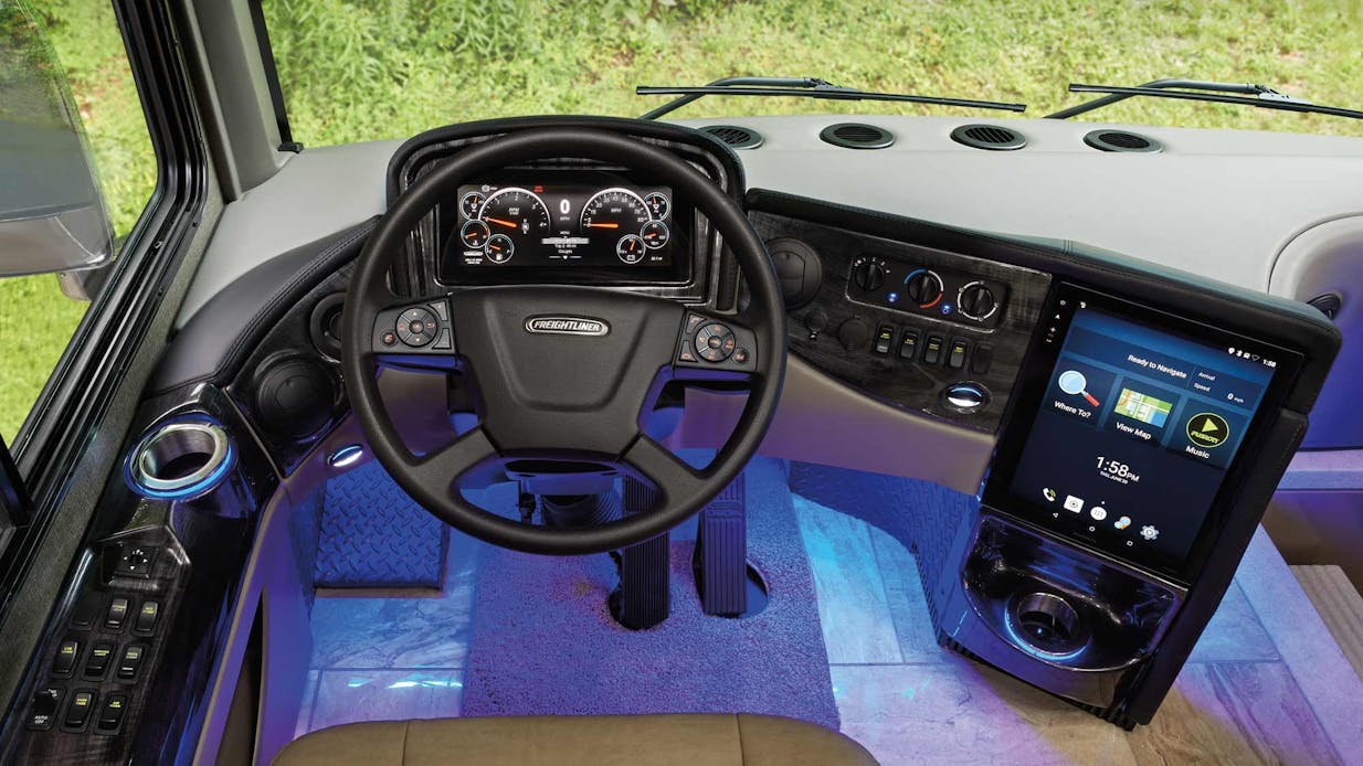 2020 Thor Venetian Class A Diesel Pusher RV Cockpit and Dashboard key feature photo