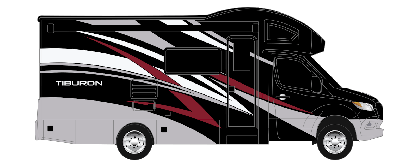 2023 Thor Tiburon Mercedes Sprinter RV Red Mesa Full Body Paint Exterior Artwork