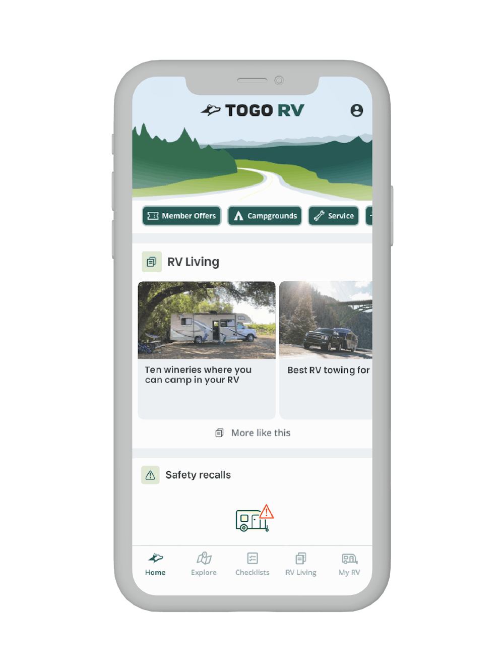 Togo RV app screenshot