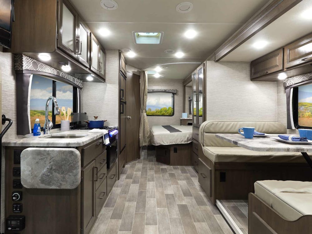 2021 Thor Chateau Mercedes Sprinter RV 24BL Front to Back - Imperial Carolina Cherry Cabinetry