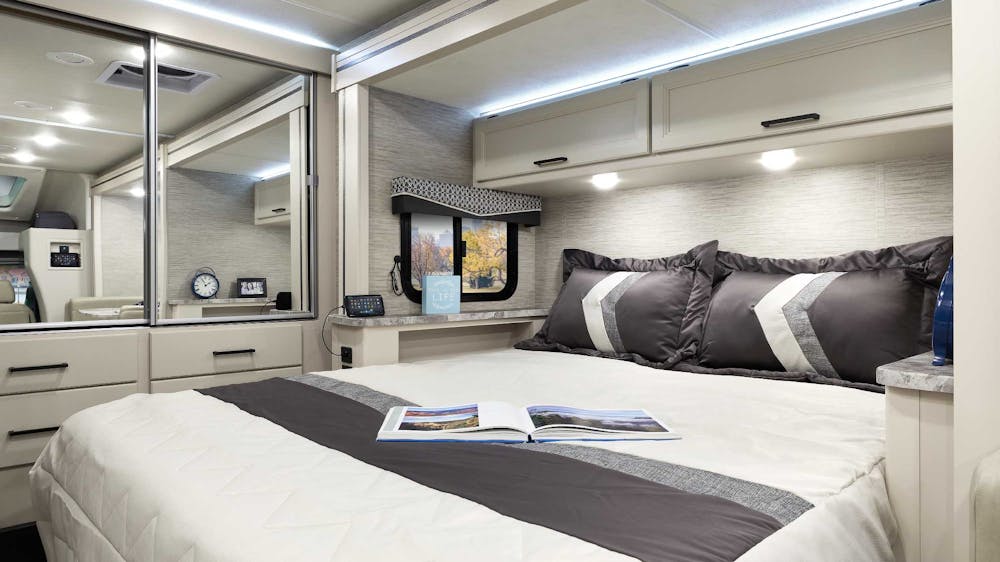 2022 Thor Compass AWD Class B+ RV 23TW Bedroom - Home Collection™ Estate Grey Ivory Coast Cabinetry
