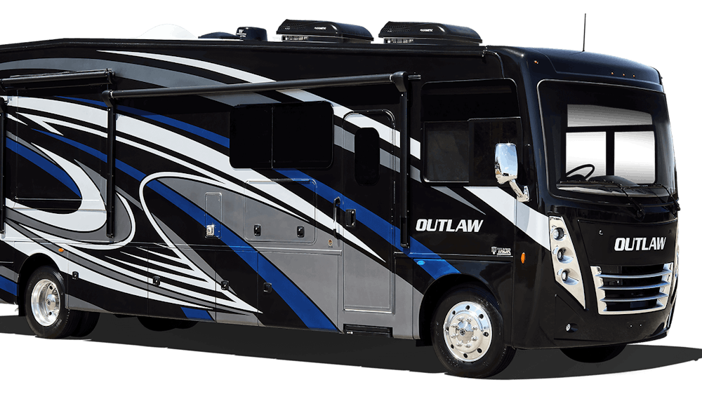 2022 Thor Outlaw Class A Toy Hauler RV Prysm Full Body Paint Exterior