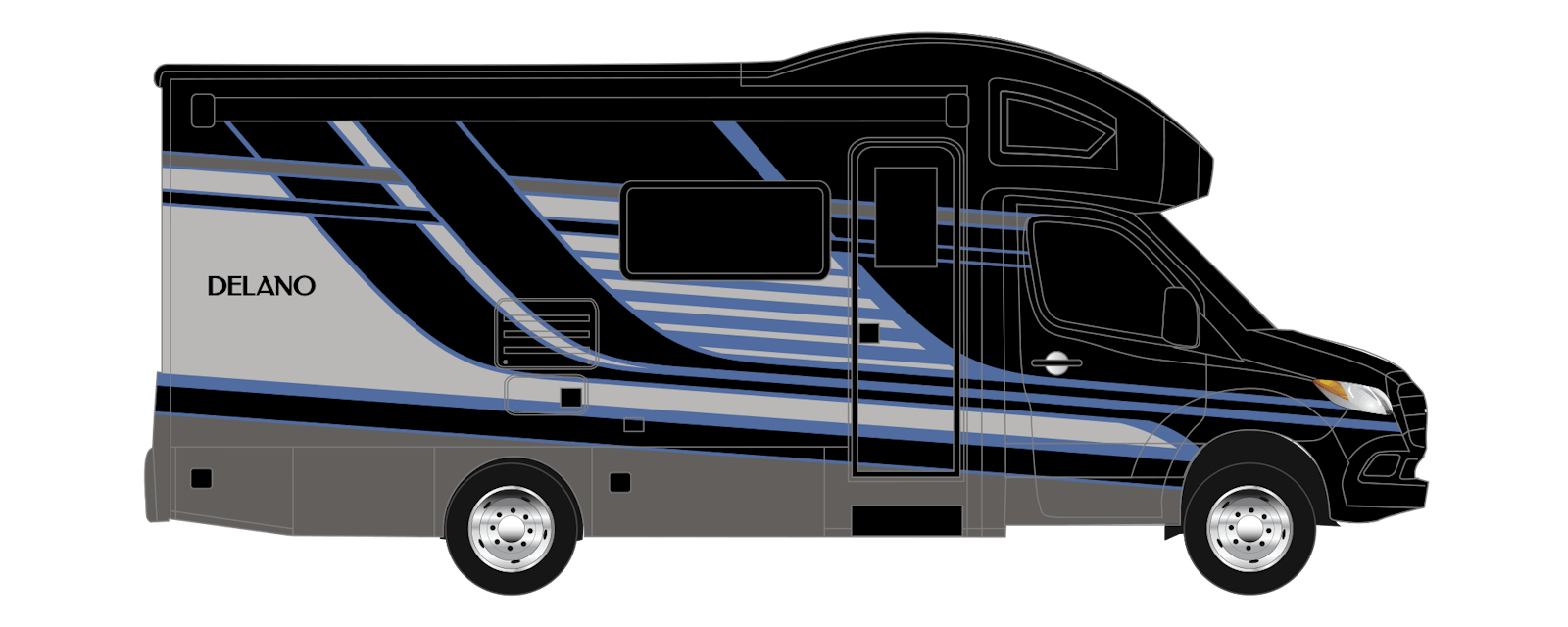 2023 Thor Delano Mercedes Sprinter Blue Ridge Full Body Paint Exterior Artwork