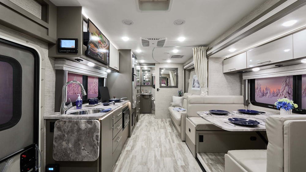2022 Thor Axis Class A RV 24.4 Front to Back - Pavillion Divine Linen Cabinetry
