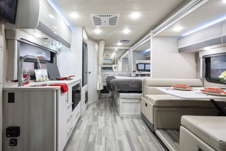 2022 Thor Gemini AWD Class B+ RV 23TW Front to Back - Silverpointe Uptown Gray Cabinetry