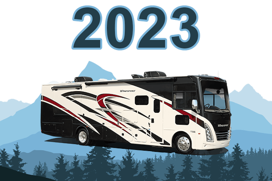 windsport 2023 exterior with trees and mountains all around