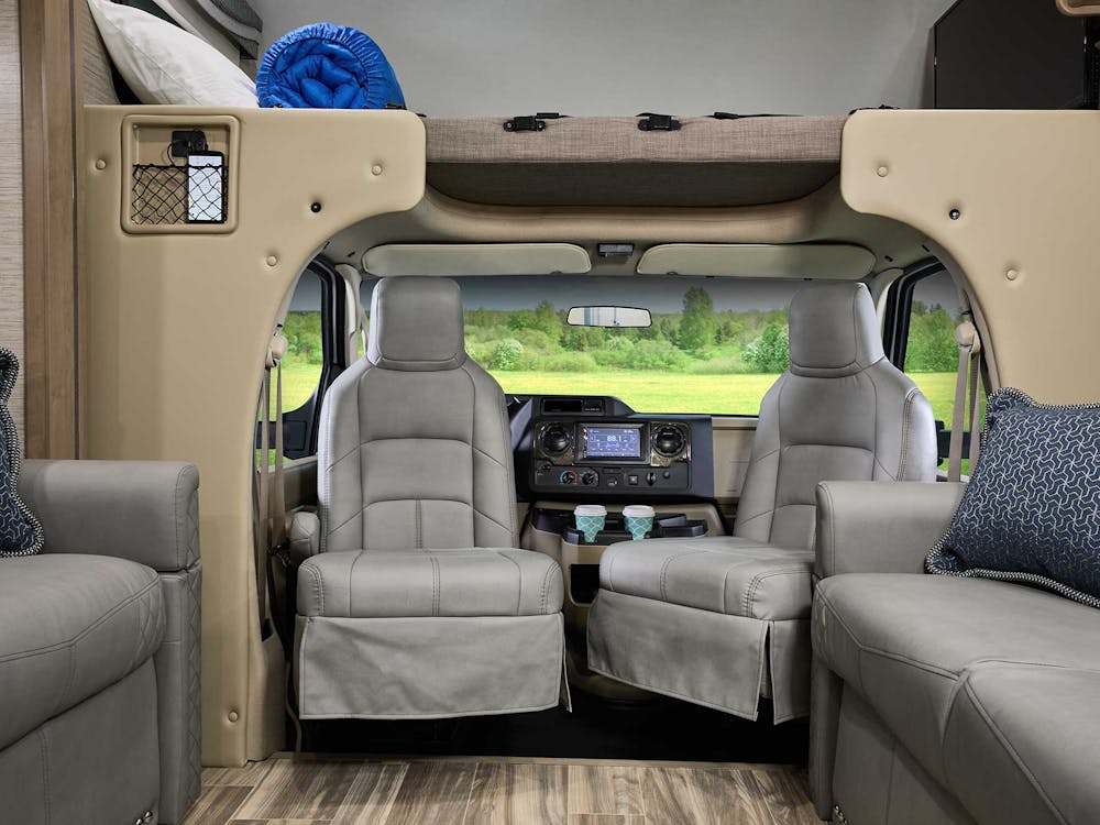 2022 Thor Outlaw Class C Toy Hauler RV 29J Overhead Bunk - Street Blues Irish Maple Cabinetry