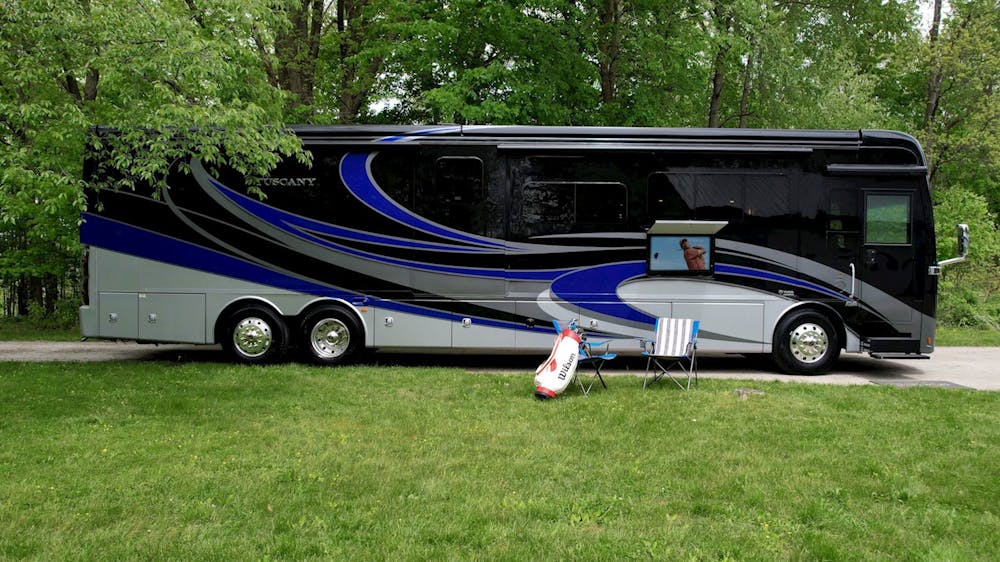 2022 Thor Tuscany Class A Diesel Pusher RV Triton Full Body Paint Lifestyle