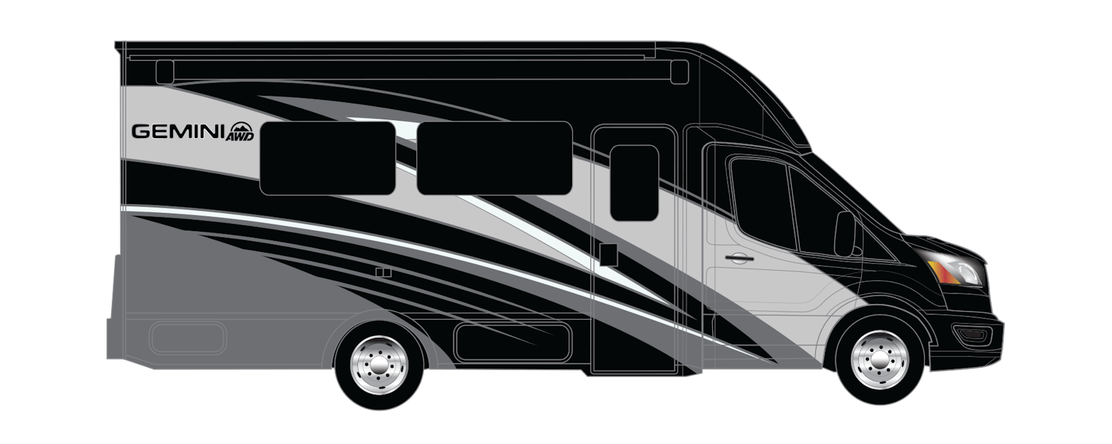 2022 Thor Gemini AWD Class B+ RV Moonwalk Full Body Paint Exterior Artwork