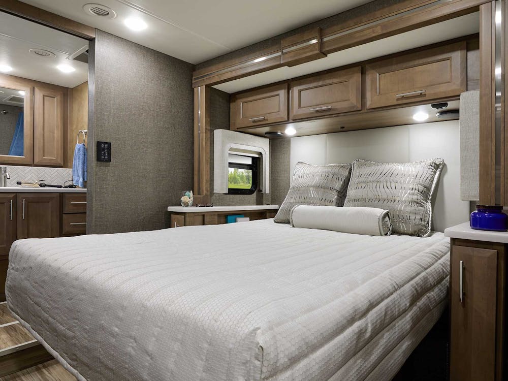 2022 Thor Palazzo Class A Diesel Pusher RV 37.5 Tilt-A-View® Bed - Studio Collection™ Villa Sanibel Cabinetry