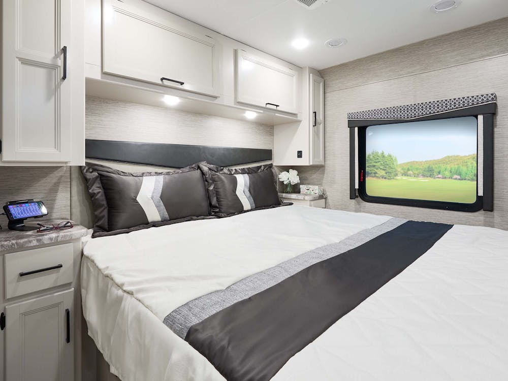 2023 Thor ACE Class A RV 29D Bedroom - Home Collection™ Estate Grey Ivory Coast Cabinetry