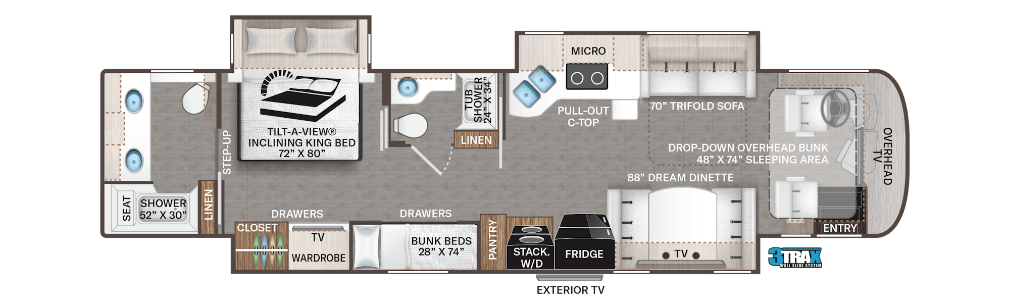 A floorplan of the Thor Aria 4000.