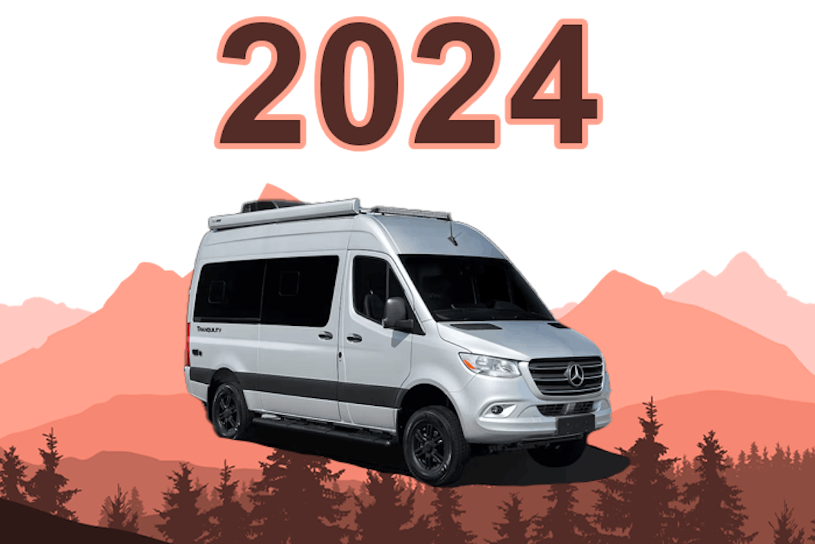 tranquility sprinter 2024 exterior with trees and mountains in background