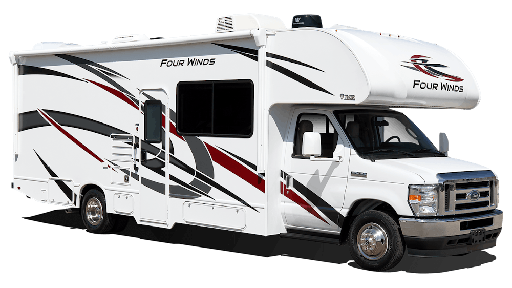 2022 Thor Four Winds Class C RV Autumn Red Standard Graphics All Floor Plans Exterior