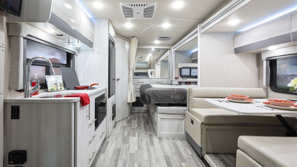 2022 Thor Compass AWD Class B+ RV 23TW Front to Back - Silverpointe Uptown Gray Cabinetry