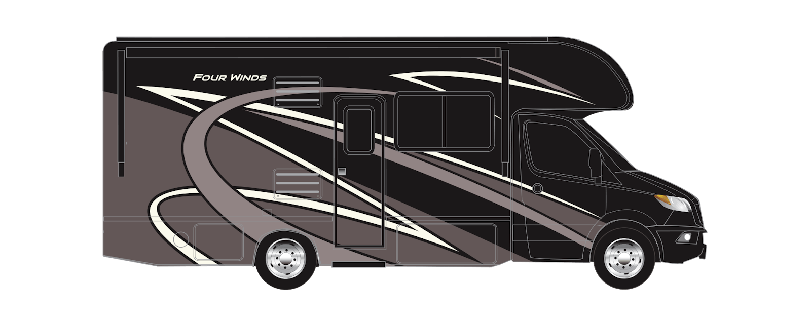 2022 Thor Four Winds Mercedes Sprinter RV Jet Black Full Body Paint Exterior Artwork