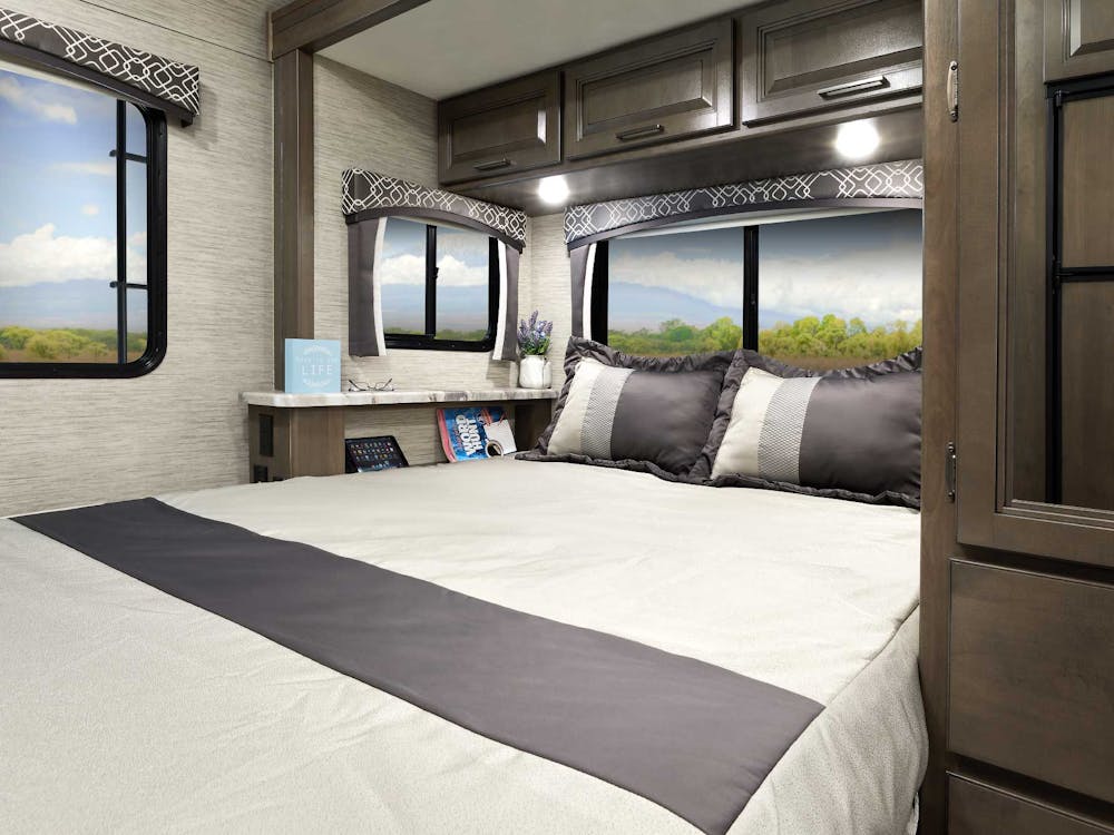 2021 Thor Chateau Mercedes Sprinter RV 24BL Bedroom - Imperial Carolina Cherry Cabinetry