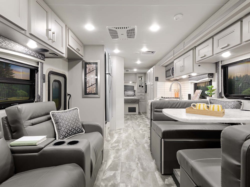 2024 Omni LV35 Cosmic Strandz with Shell Gray cabinetry front to back