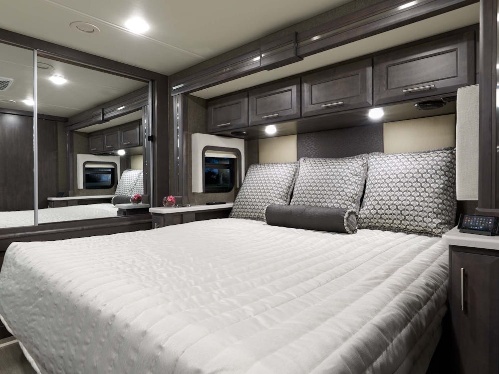 2022 Thor Palazzo Class A Diesel Pusher RV 37.4 Tilt-A-View® Bed - Studio Collection™ Pantera Regatta Cabinetry