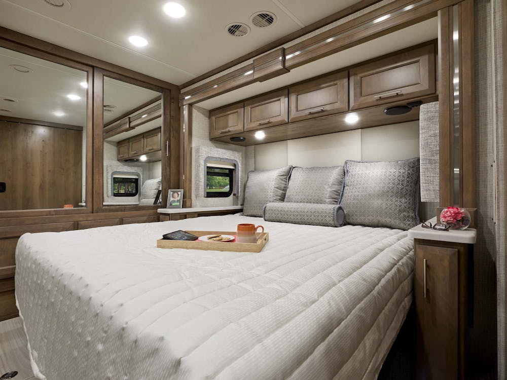 2022 Thor Aria Class A Diesel Pusher RV 3401 Tilt-A-View® Bed - Studio Collection™ Milano Sanibel Cabinetry