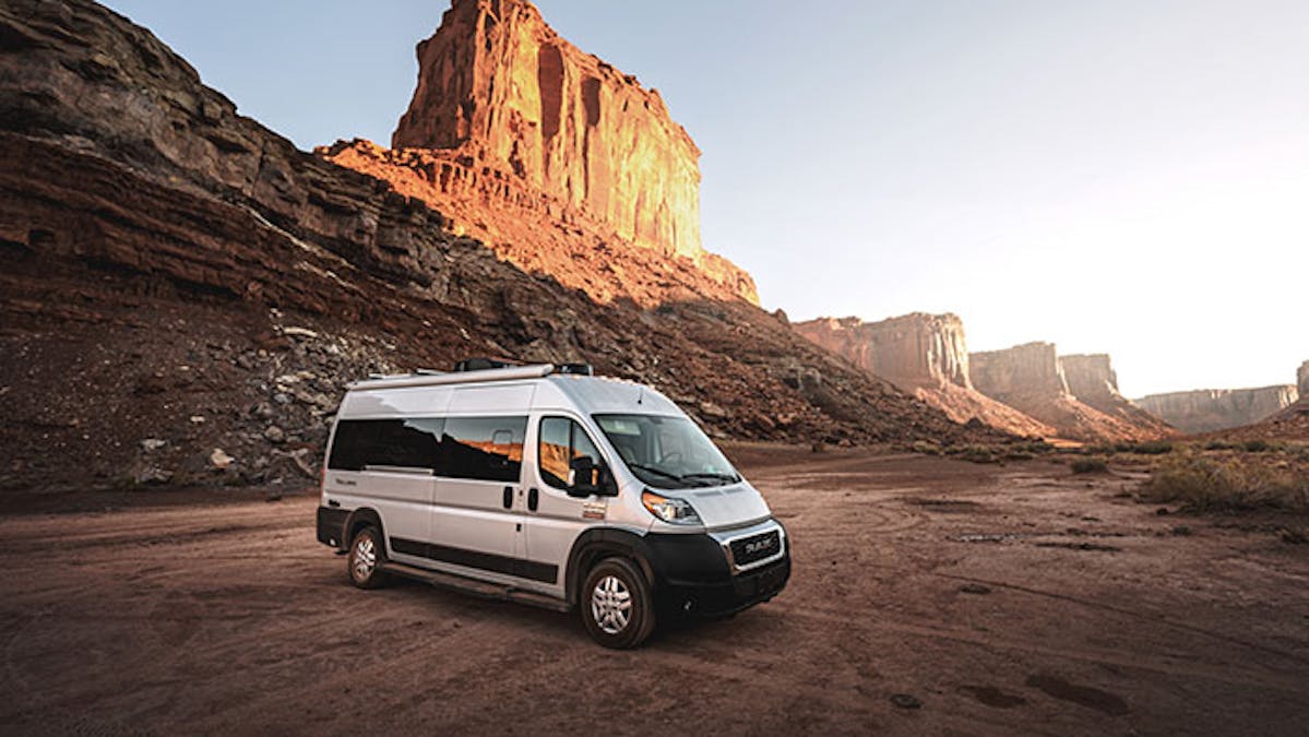 2021 Tellaro Class B Camper Van RV Lifestyle Exterior in Utah Corporate photo shoot