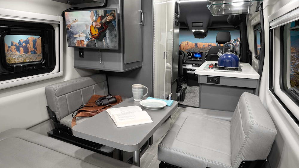 2022 Thor Sanctuary Class B RV 19P Removable Table - Metallic Gray Metallic Gray Cabinetry - Sprinter Van