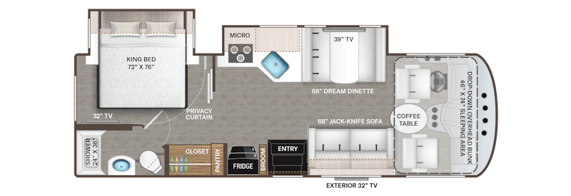 A.C.E Class A Motorhomes - 27.2 Floorplan - Thor Motor Coach Thor Class A Motorhome Wiring Diagram Thor Motor Coach