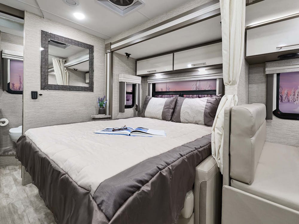 2022 Thor Vegas Class A RV 24.4 Bedroom Pavillion Grey Mesh Murphy Bed Extended