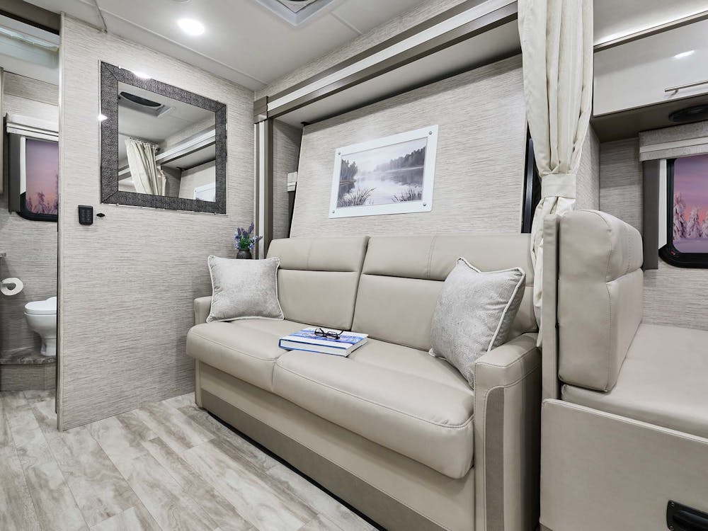 2022 Thor Vegas Class A RV 24.4 Bedroom Pavillion Grey Mesh Murphy Bed Sofa