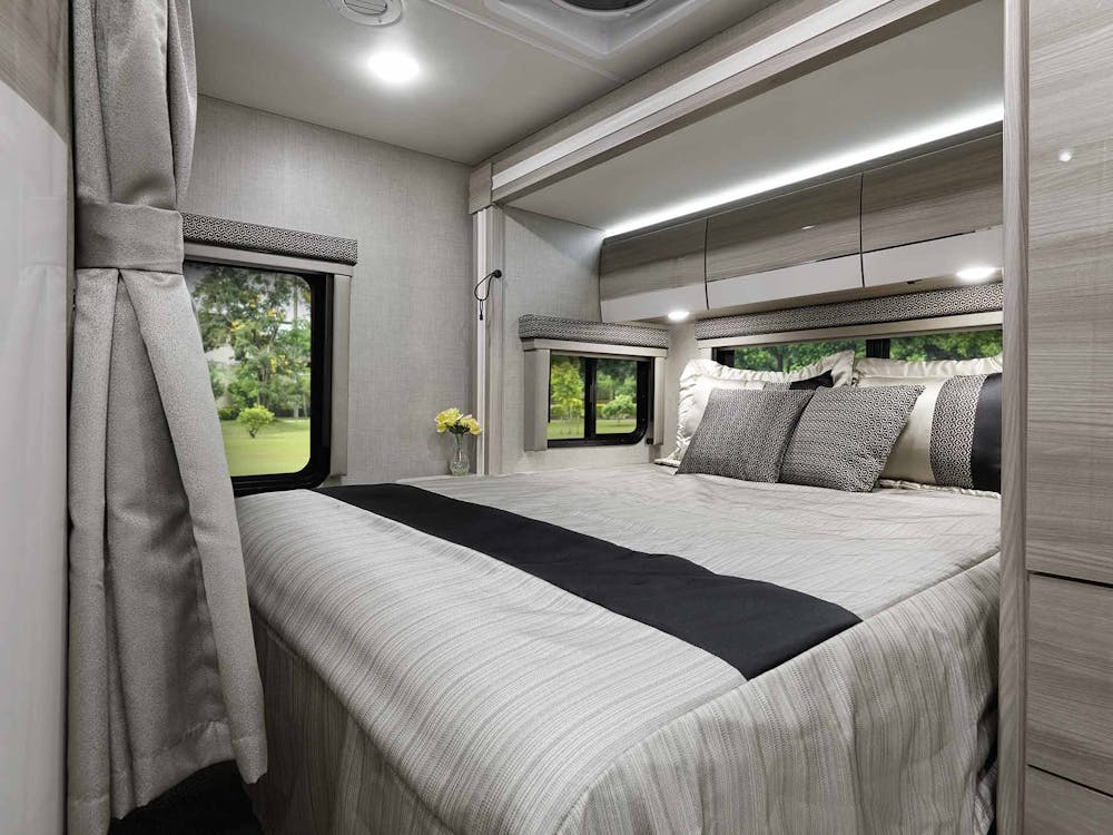 2022 Thor Delano Mercedes Sprinter RV 24TT Bedroom - Black Sable Luxury Grey Cabinetry