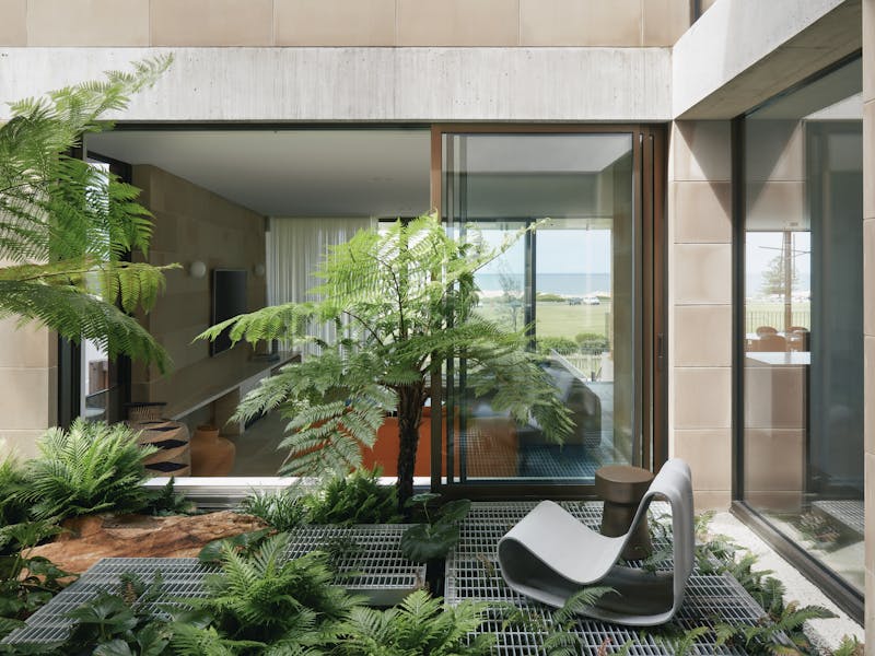 Photo of garden courtyard of Shorebird in Cronulla by Those Architects