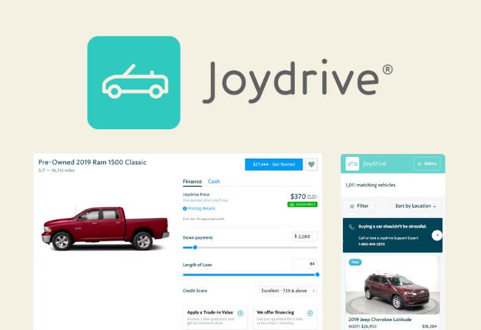 vechicle info pages from the Joydrive app