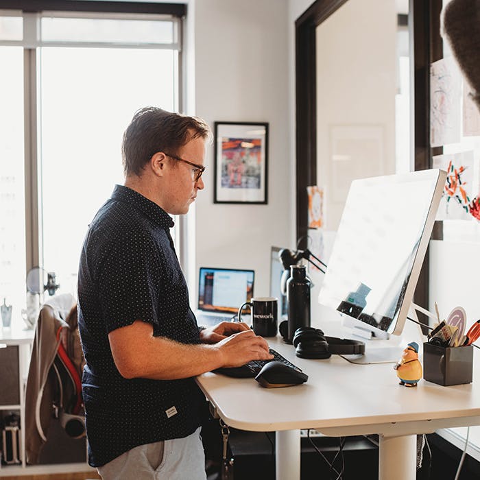 Designer working on a mobile application