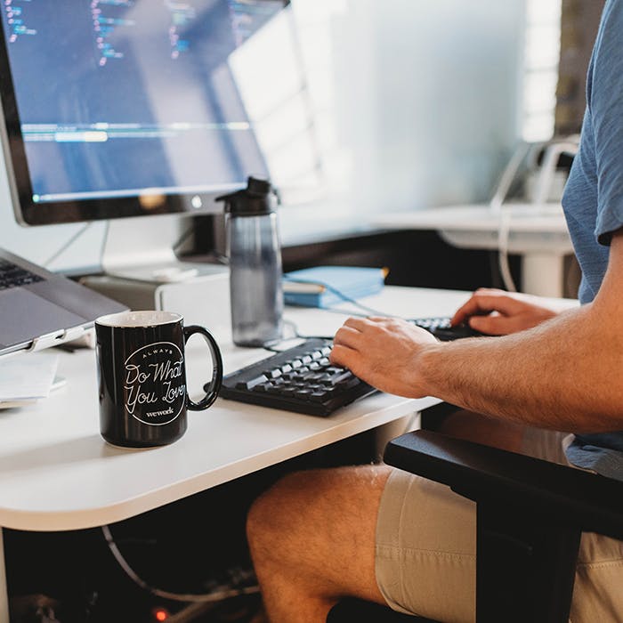 Developer working on a mobile application