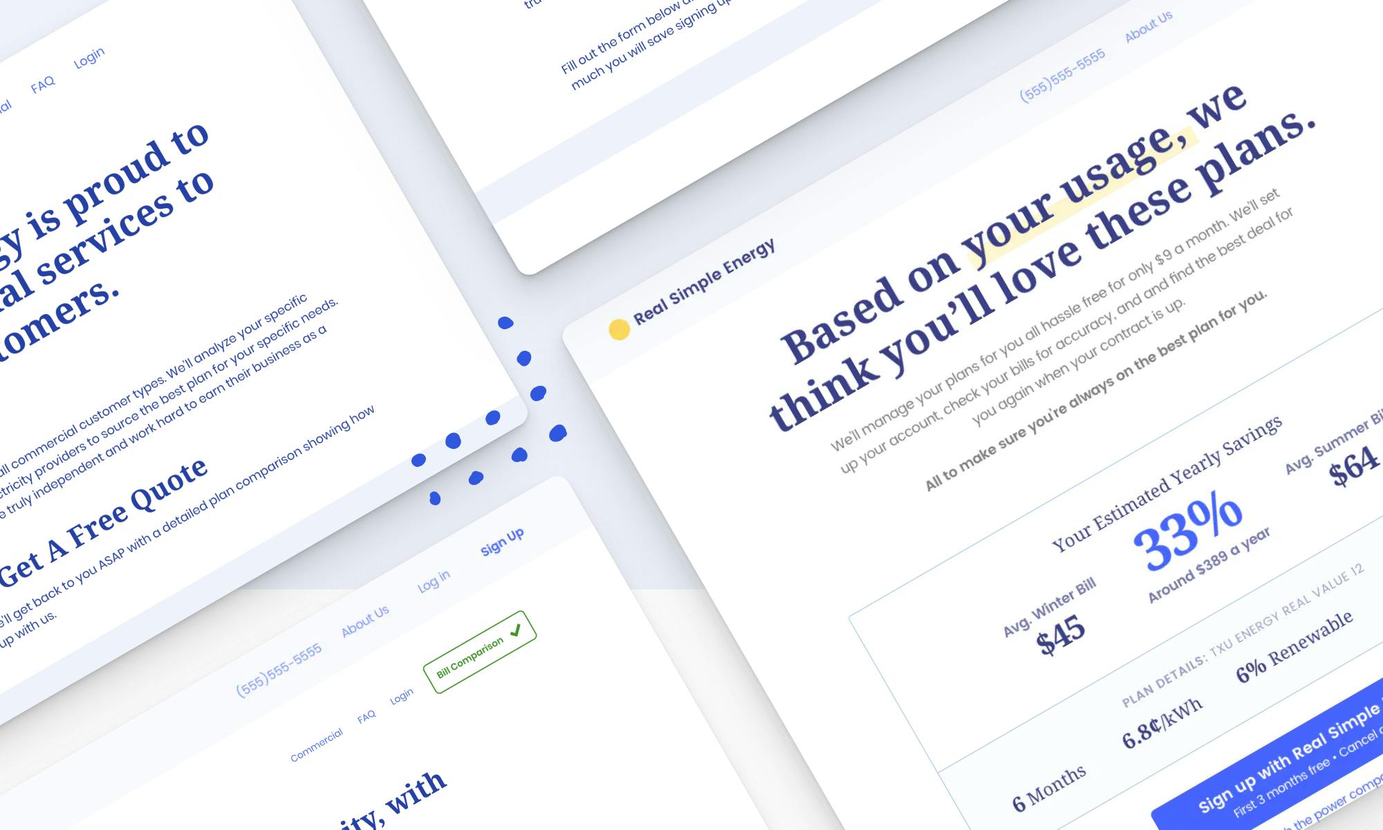 Quote pages on the Real Simple Energy site