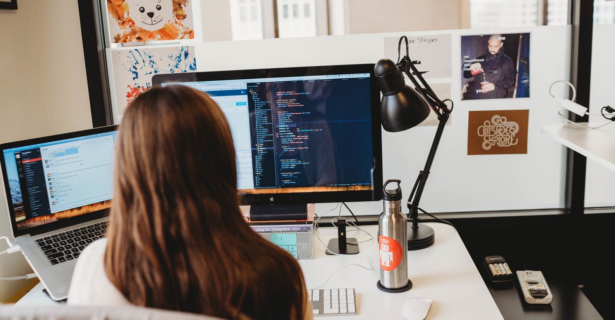 Developer working on code