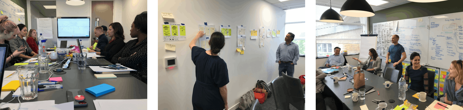 Three photographs of the Ieso Health product design sprint