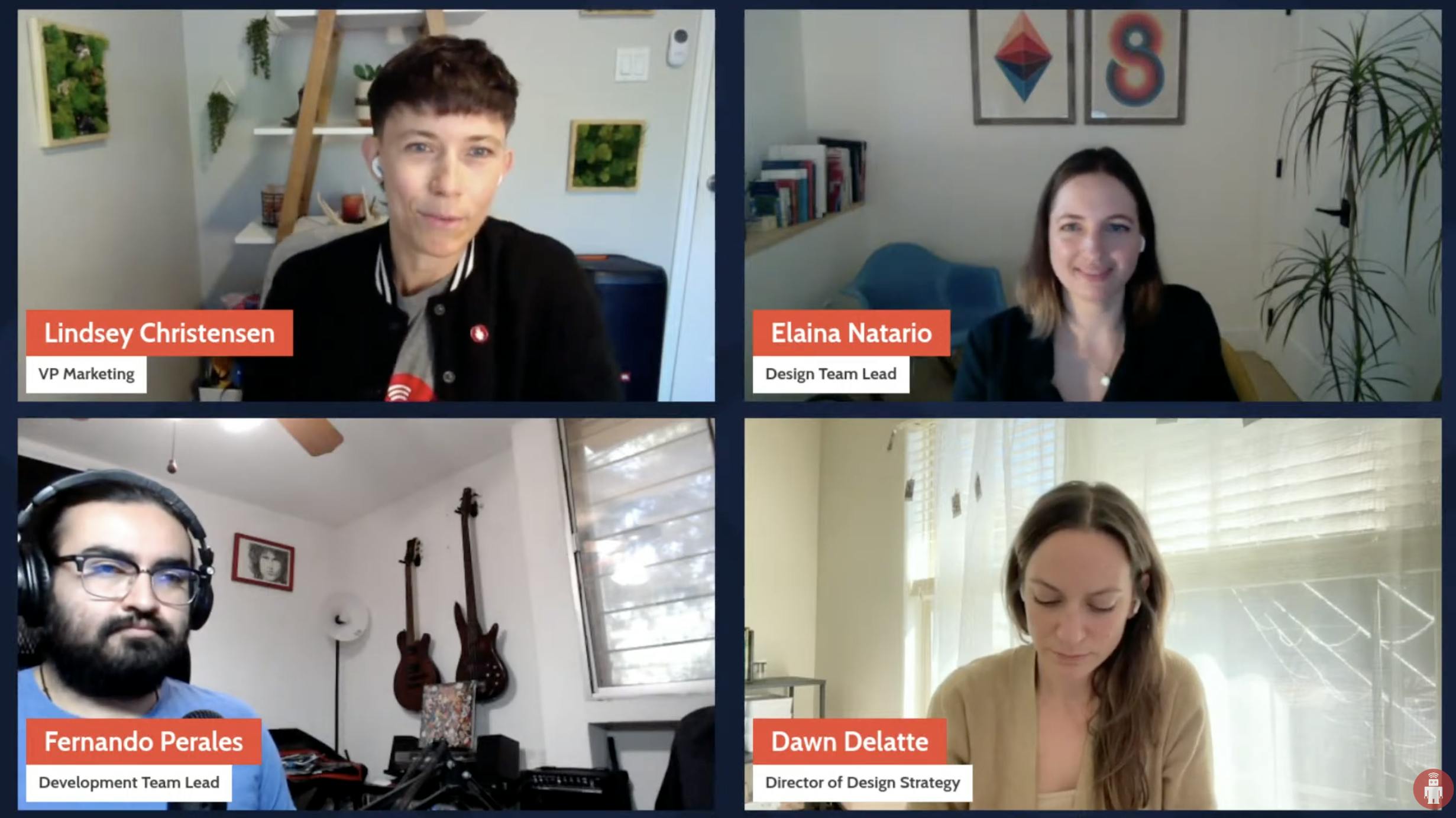 A screenshot of 4 people on a livestream