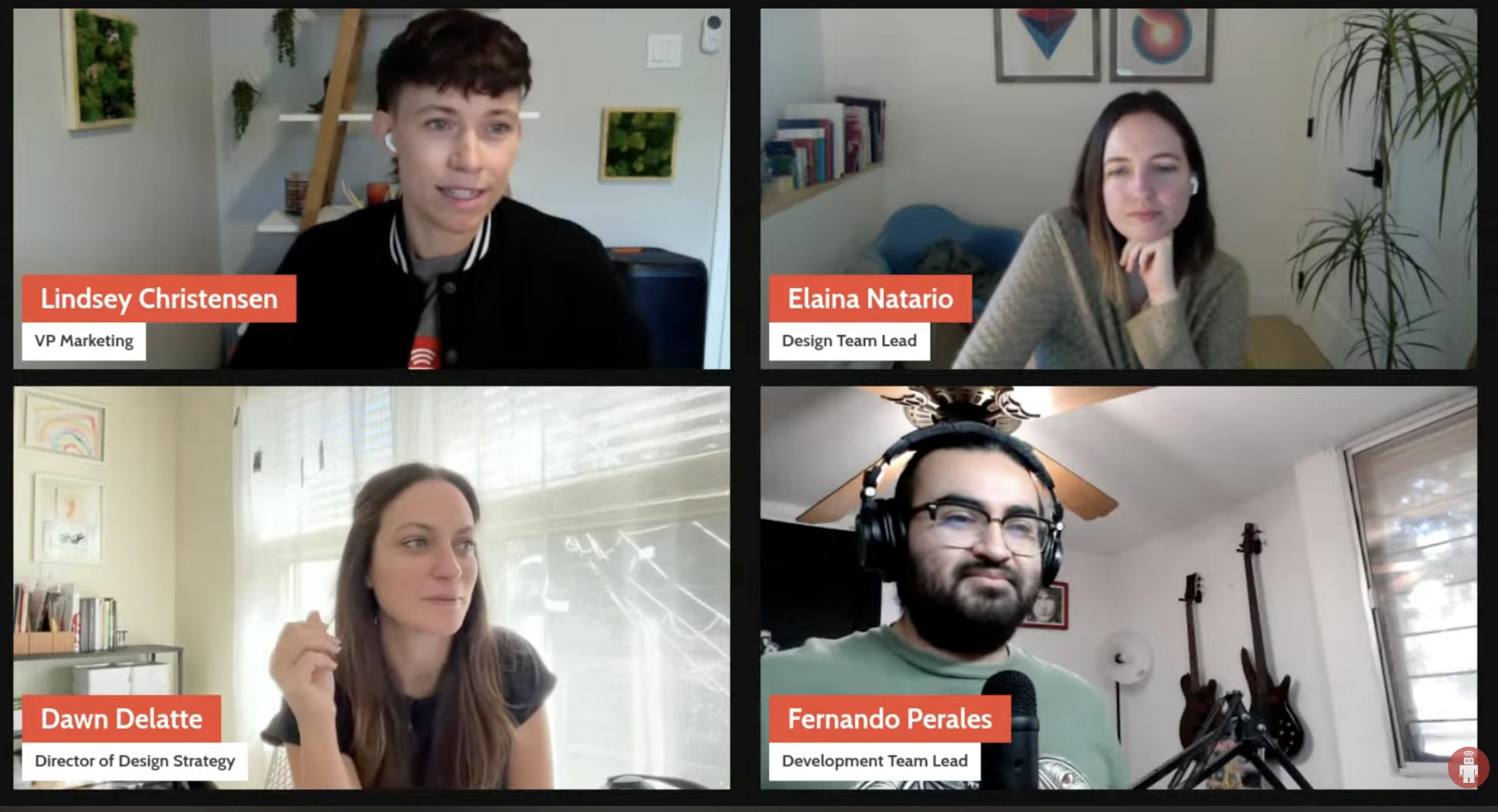 A screenshot of 4 people on a livestream