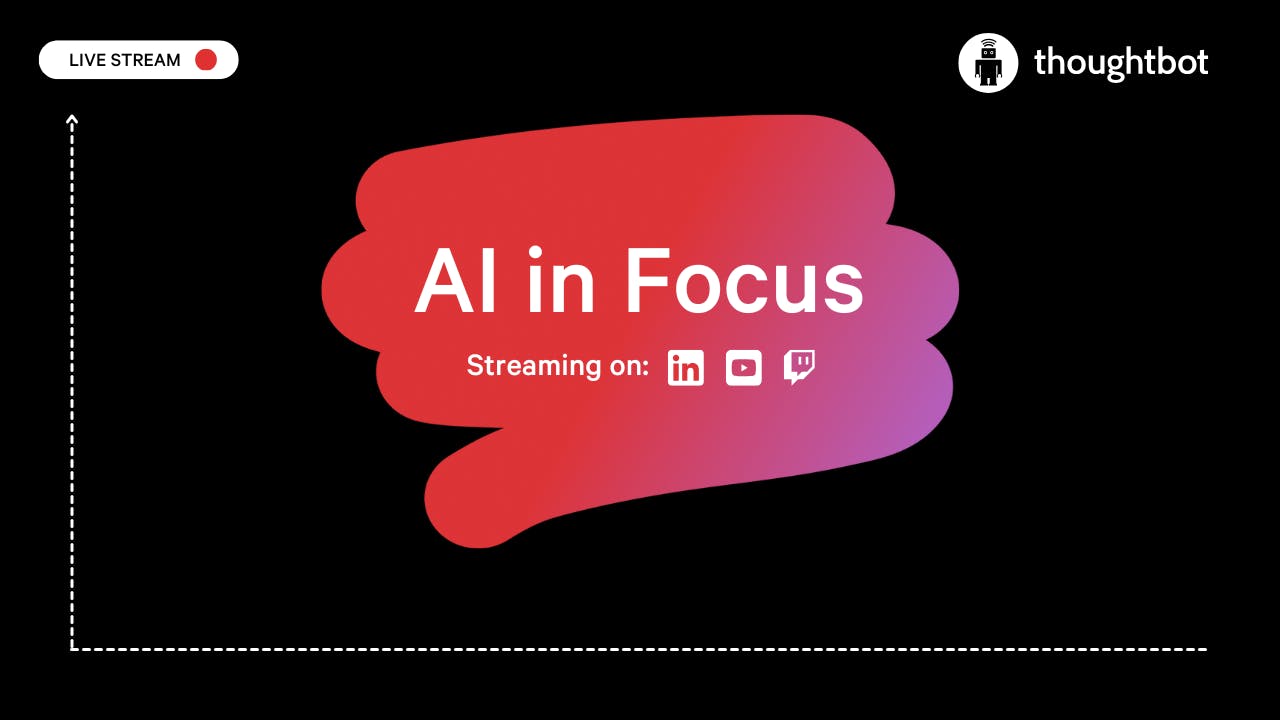 An Image of livestream banner with AI in focus written in the middle