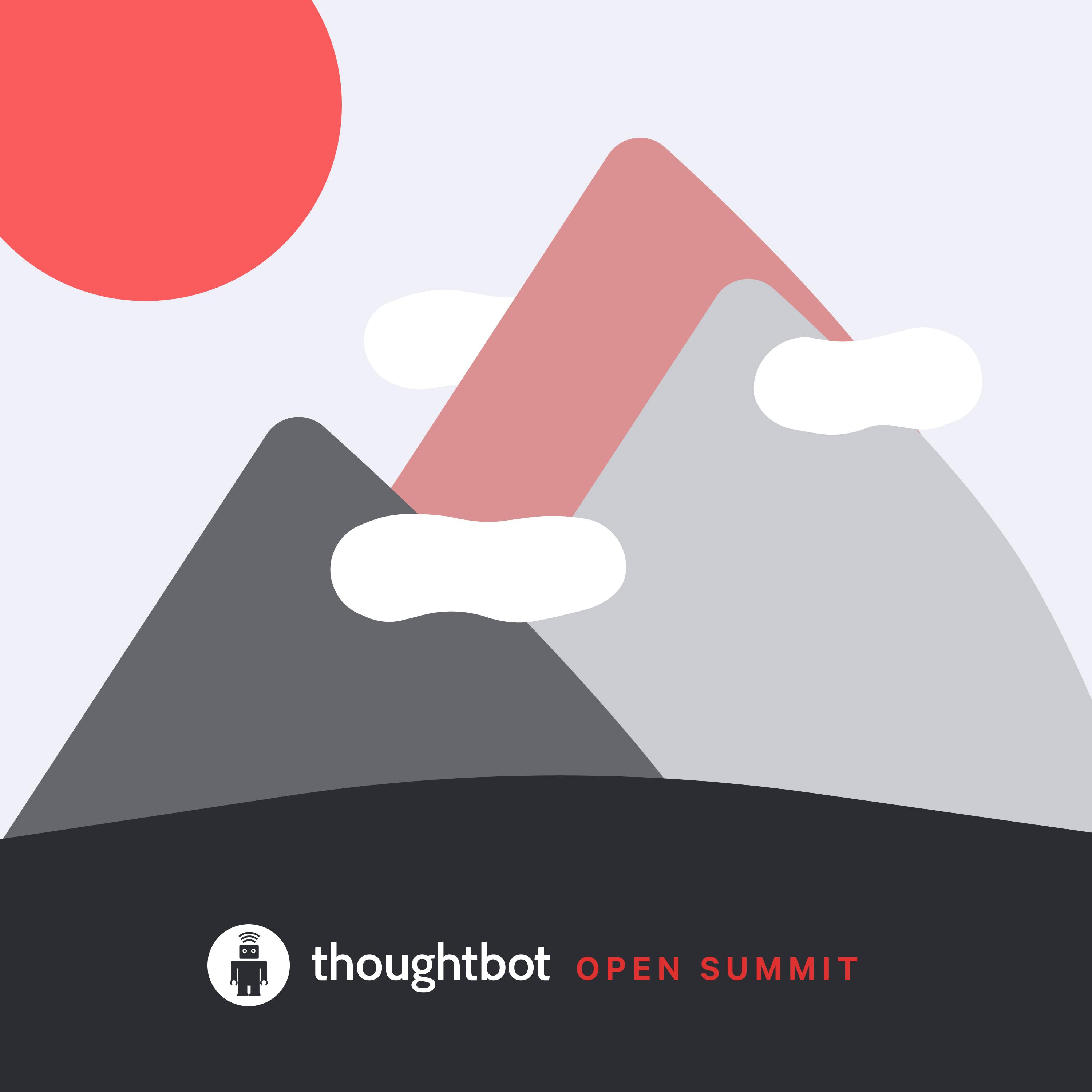 thoughtbot Open Summit - The sun shines in the upper left over 3 large mountains in the distance