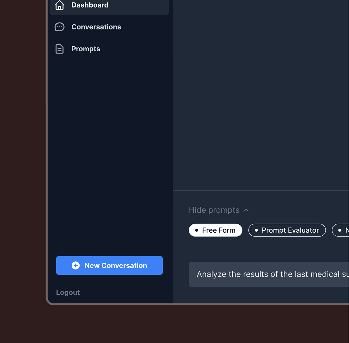 A corner of a screen showing AI chat ui