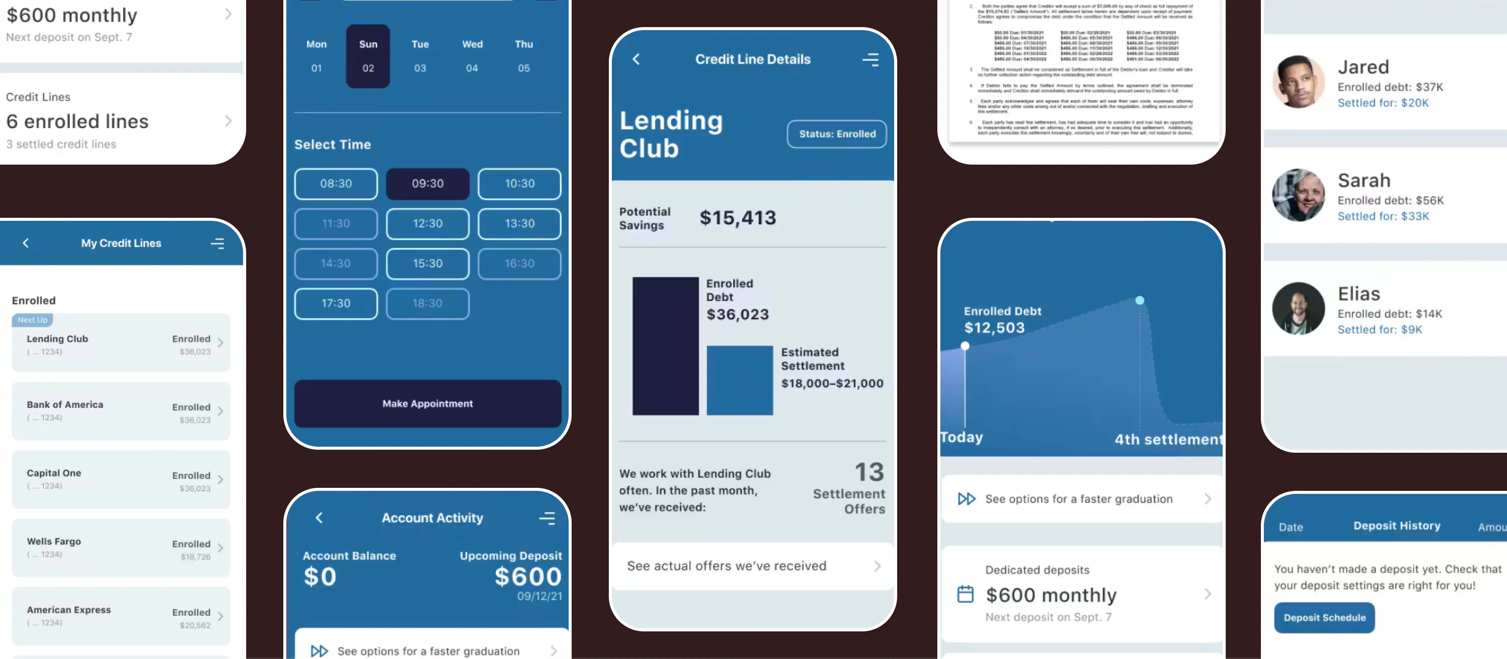 Mobile screens of the Beyond financial application