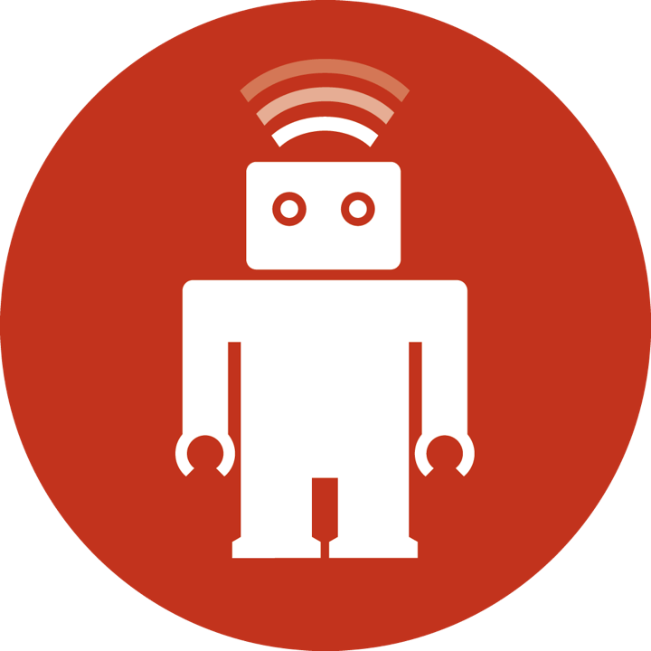 thoughtbot logo of white Ralph robot on a red circle